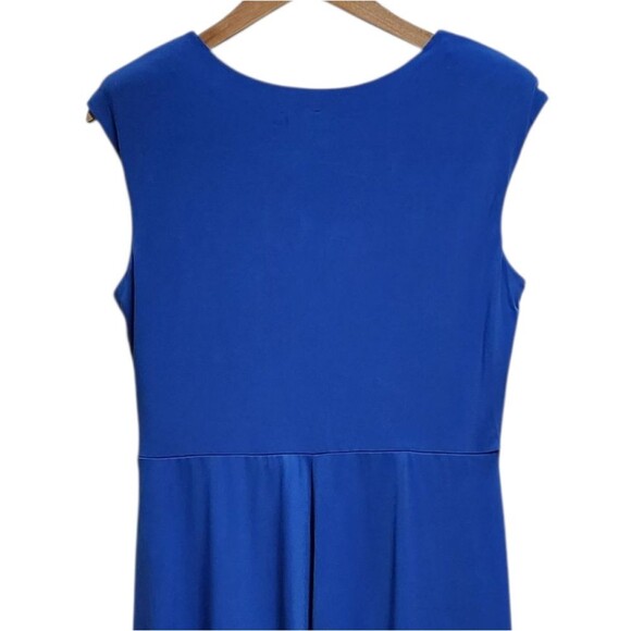 Alyx Dress XL Blue Faux Wrap Sleeveless Ruched Ruffle Party Wedding Stretchy - Picture 4 of 10